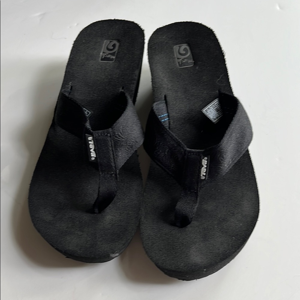 Teva Black Flip-Flop Wedge Sandals
